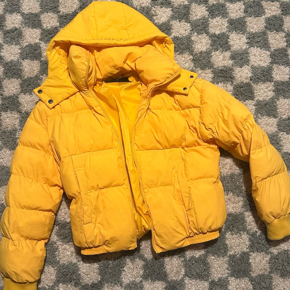 Lucky Brand Bright Yellow Puffer Jacket
